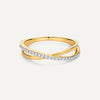 14 Karat Gold with Diamonds Diamond Crossover Ring - 4