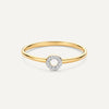 Or 14 Carats avec Diamants Bague Halo Ouverte Diamant (0.06 ct) - 5