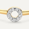 Or 14 Carats avec Diamants Bague Halo Ouverte Diamant (0.06 ct) - 7