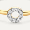 Or 14 Carats avec Diamants Bague Halo Ouverte Diamant (0.06 ct) - 7