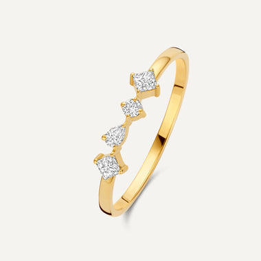 14 Karat Gold with Diamonds Dazzling Diamond Statement Ring - 1