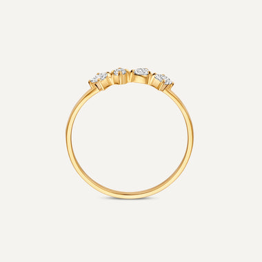 14 Karat Gold with Diamonds Dazzling Diamond Statement Ring - 6