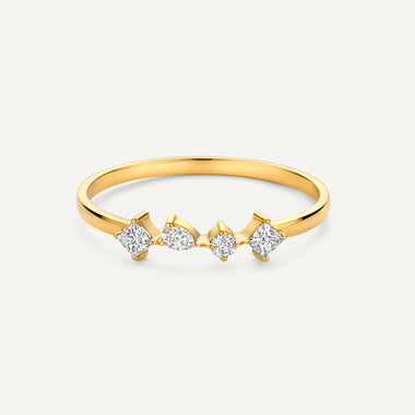 14 Karat Gold with Diamonds Dazzling Diamond Statement Ring - 5