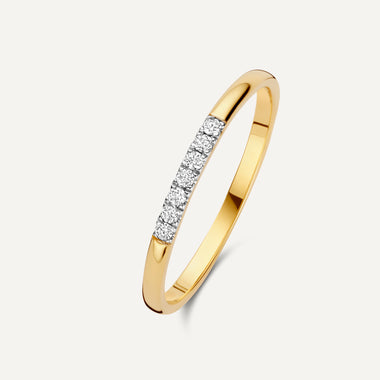 14 Karat Gold Diamond Line Ring - 1