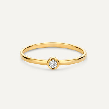 14 Karat Gold with Diamond Bezel Set Diamond Ring (0.05 ct) - 4