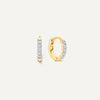 14 Karat Gold with Diamonds Pavé Diamond Mini Huggie Hoops (8mm) (0.05 ct) - 1