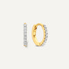 585er Gold mit Diamanten Pavé Diamant Kleine Huggie Hoops (10mm) (0.06 ct) - 1