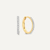 585er Gold mit Diamanten Pavé Diamant Huggie Hoops (12mm) (0.12 ct) - 1