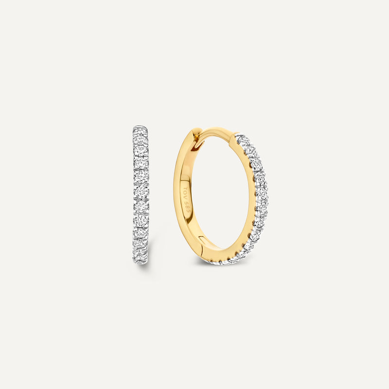 Pavé Diamant Huggie Hoops (12mm) (0.12 ct)