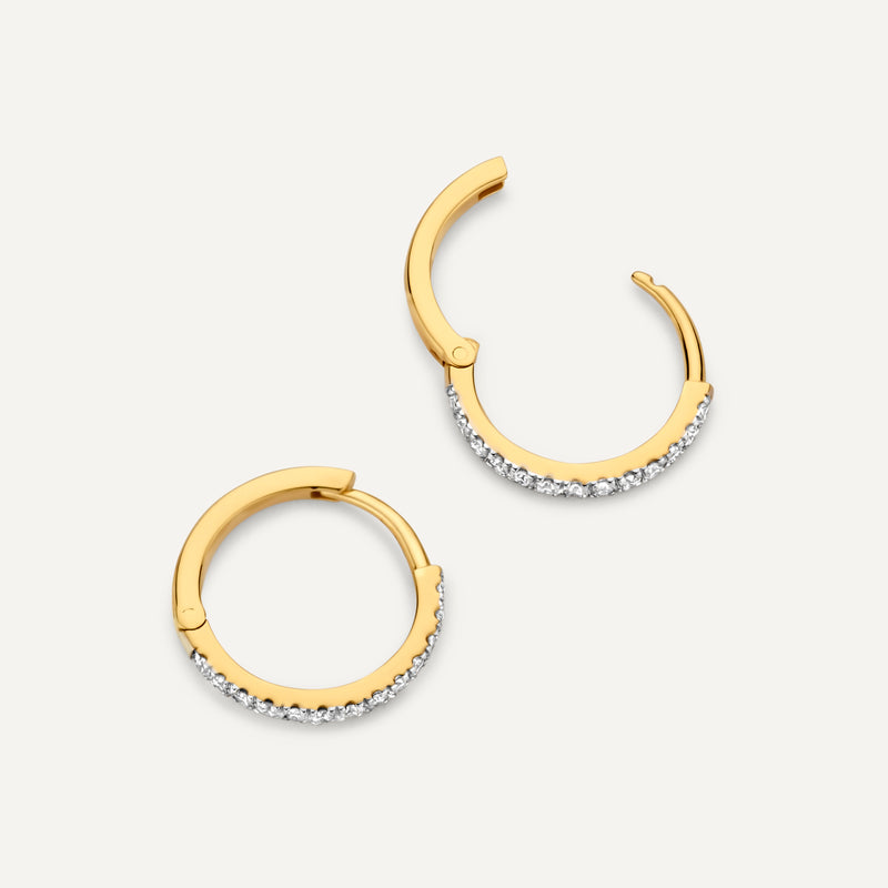 Pavé Diamant Huggie Hoops (12mm)