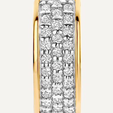 14 Karat Gold with Diamonds Pavé Diamond Bold Huggie Hoops (12mm) (0.16 ct) - 7