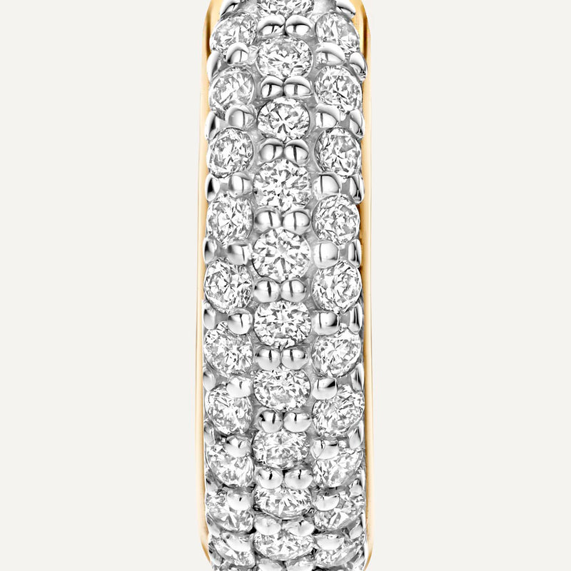 Pavé Diamond Curved Huggie Hoops (12mm) (0.22 ct)