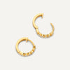 14 Karat Gold Bezel Set Diamant Huggie Hoops (12mm) - 4