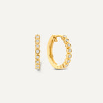 Bezel Set Diamant Kleine Hoops (15mm) (0.15 ct)