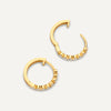 14 Karat Gold Bezel Set Diamant Kleine Hoops (15mm) - 4