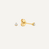 14 Karat Gold with Diamond Three Prong Diamond Studs - 1