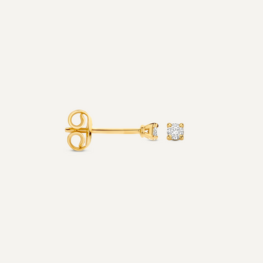 14 Karat Gold Four Prong Diamant Oorknopjes (0.10 ct) - 4