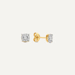 Four Prong Diamant Halo Oorknopjes (0.09 ct)