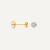 Or 14 Carats avec Diamants Clous d'Oreilles Halo Diamant - 3