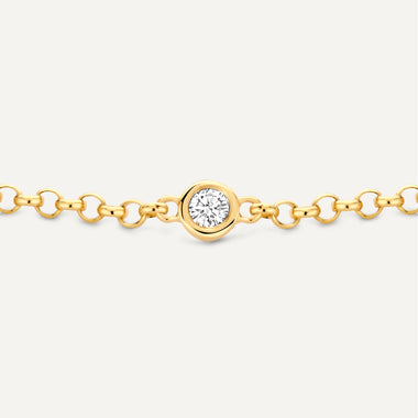 Or 14 Carats avec Diamant Bracelet Bezel Diamant - 6