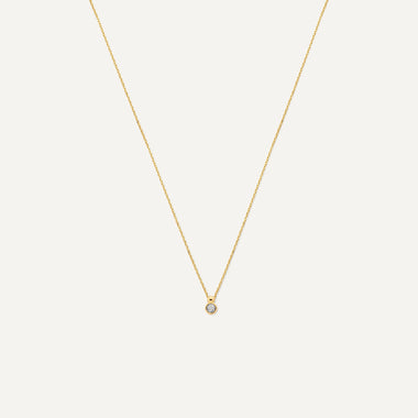 14 Karat Gold with Diamond Bezel Set Diamond Linked Pendant Necklace (0.02 ct) - 1