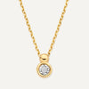 14 Karat Gold with Diamond Bezel Set Diamond Linked Pendant Necklace (0.02 ct) - 6