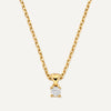 Or 14 Carats avec Diamant Collier Pendentif Four Prong Lié Diamant (0.05 ct) - 6