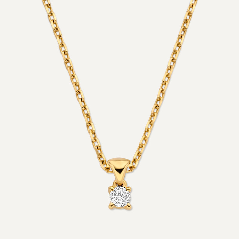 Collier Pendentif Four Prong Lié Diamant (0.05 ct)