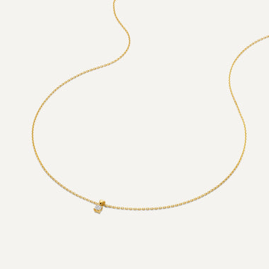 585er Gold mit Diamant Four Prong Diamant Linked Anhänger Halskette (0.07 kt) - 5