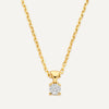 585er Gold mit Diamant Four Prong Diamant Linked Anhänger Halskette (0.07 kt) - 6