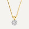 14 Karat Gold with Diamonds Diamond Cluster Linked Pendant Necklace - 5