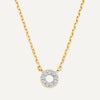 Or 14 Carats avec Diamants Collier Halo Ouvert Diamant - 5