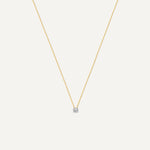 Four Prong Diamond Halo Pendant Necklace (0.05 ct)