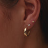 14 Karat Gold Dome Hoops - 4