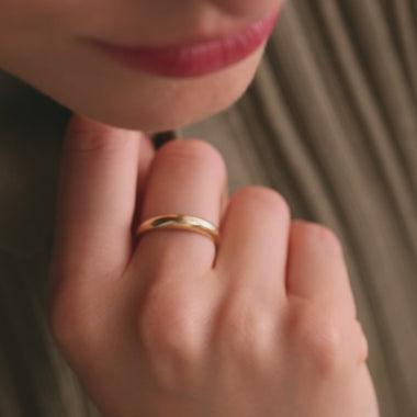 585er Gold Essential Dome Ring - 4