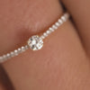 Or 14 Carats avec Diamants Bague Solitaire Conique Diamant Four Prong Pavé (0.19 ct) - 4