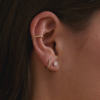 585er Gold Gedrehter Ear Cuff - 5