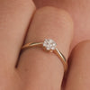 Or 14 Carats avec Diamants Bague Cluster Conique Diamant (0.13 ct) - 4